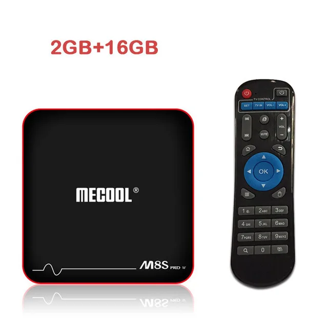 2GB 16GB ТВ-приставка MECOOL M8S Pro W с ОС Android 7,1 смарт-ТВ приставка 2 Гб 16 Гб четырехъядерный процессор Amlogic S905W 2,4 ГГц WiFi ota ТВ-приставка 1 ГБ 8 ГБ M8SPRO - Цвет: 2GB 16GB