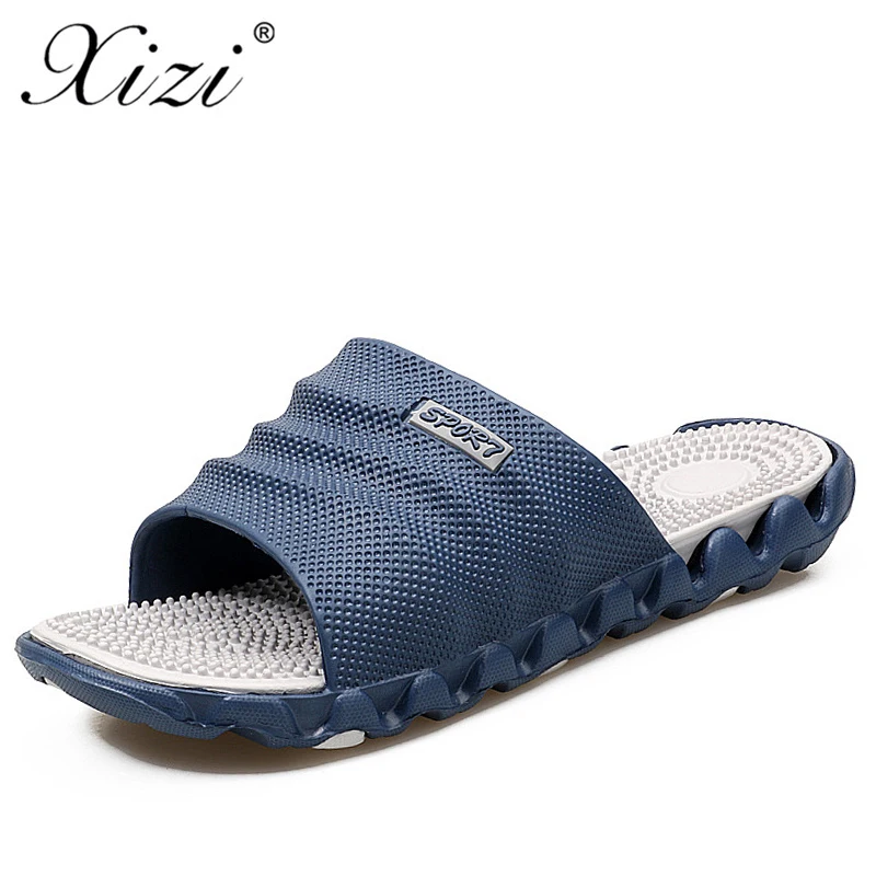 Deep blue ash ZDRD/; летние шлепанцы; мужские повседневные сандалии; Мягкие Шлепанцы для отдыха; массажные пляжные шлепанцы Eva; водонепроницаемая обувь; мужские сандалии; вьетнамки - Цвет: Deep blue ash