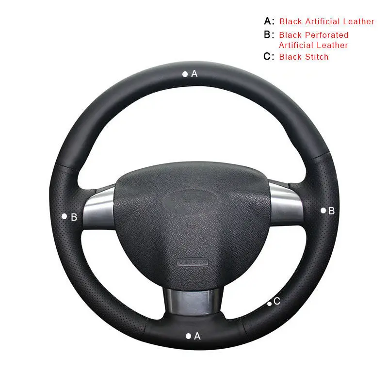 Artificial Leather Автомобильная Оплетка на Руль Обложка для Ford Focus 2 2005-2011(3-спица) салона авто-Стайлинг Авто Чехлы для рулевого колеса кожа - Название цвета: Artificial Leather