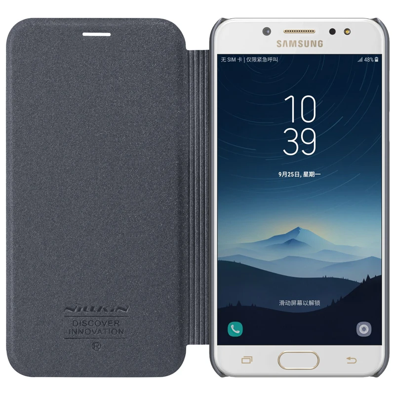 Кожаный чехол NILLKIN Sparkle для Samsung Galaxy J7 + / C8 C7 2017 модная задняя крышка флип телефона