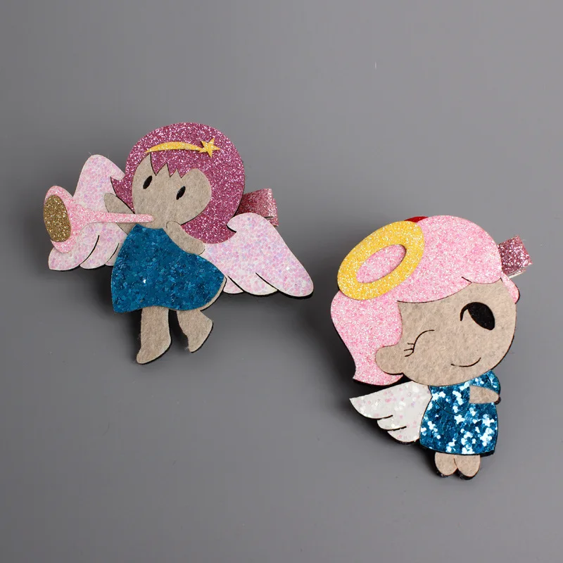 Фетровая заколка для волос такса блестящая розовая Золотая собак милый шарф