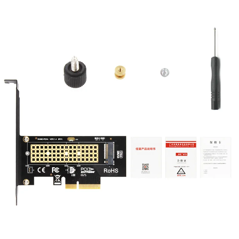 JEYI SK4 Pro M.2 для NVMe SSD NGFF к PCIE X4 адаптер M Key интерфейсная карта поддержка PCI Express 3 0 2230
