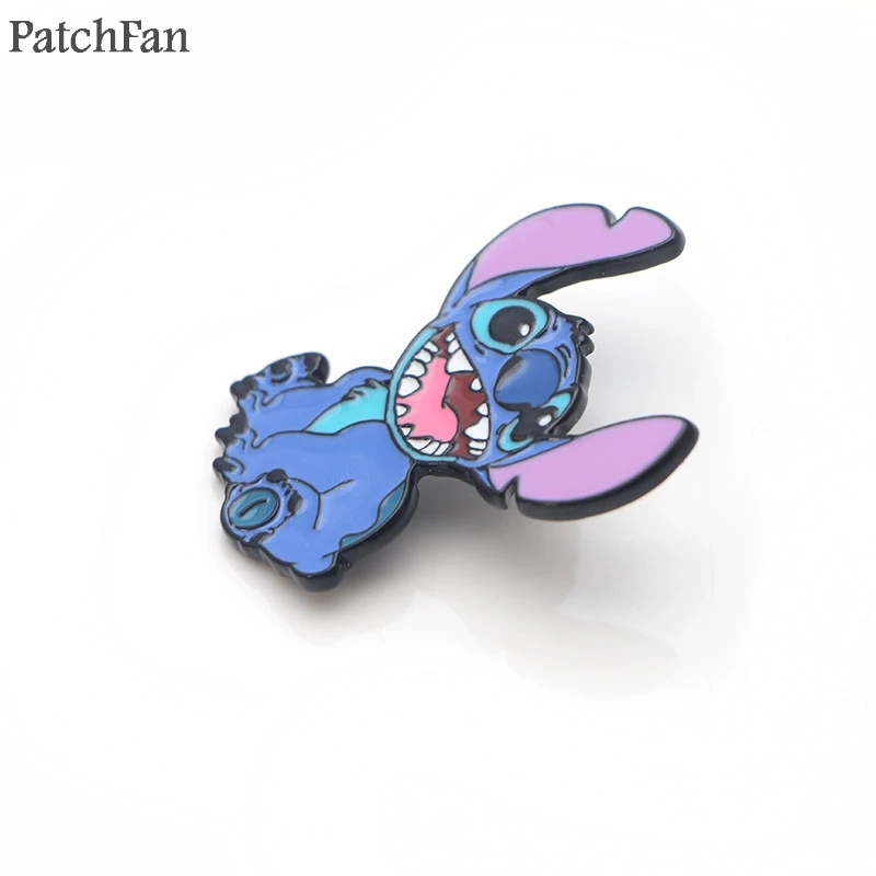 Patchfan ститч цинк галстук мультфильм забавные булавки броши для рюкзака, одежды для мужчин женщин шляпа декоративные значки медали A1654
