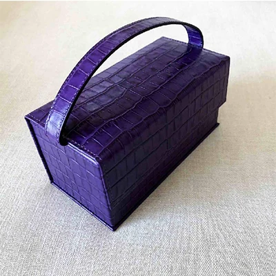 Purple S Модная дамская сумка с крокодиловым узором, винтажная акриловая сумка на плечо с ремешком, женская сумка из искусственной кожи, новинка - Цвет: Purple S