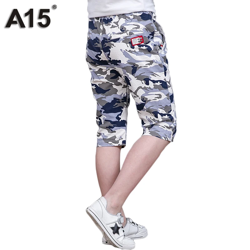 Штаны для больших мальчиков 2017 Летние повседневные короткие штаны одежда