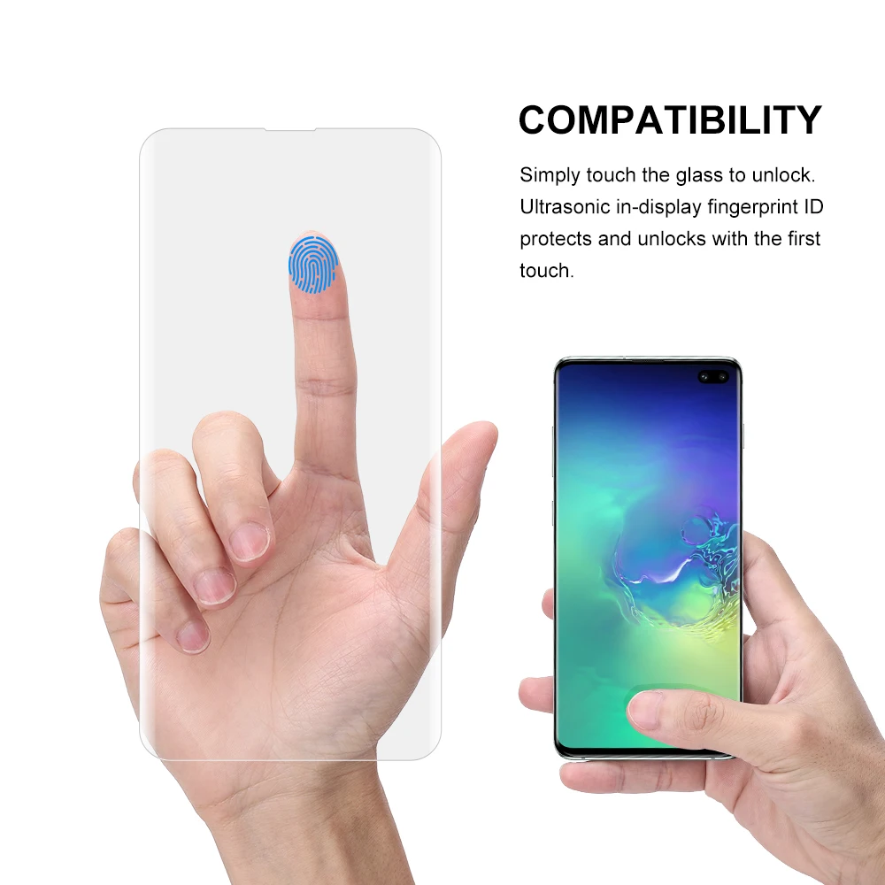 УФ-стекло для samsung Galaxy S10 Plus, защита экрана, закаленное стекло для Galaxy S10 S10Plus, изогнутая защитная пленка S10
