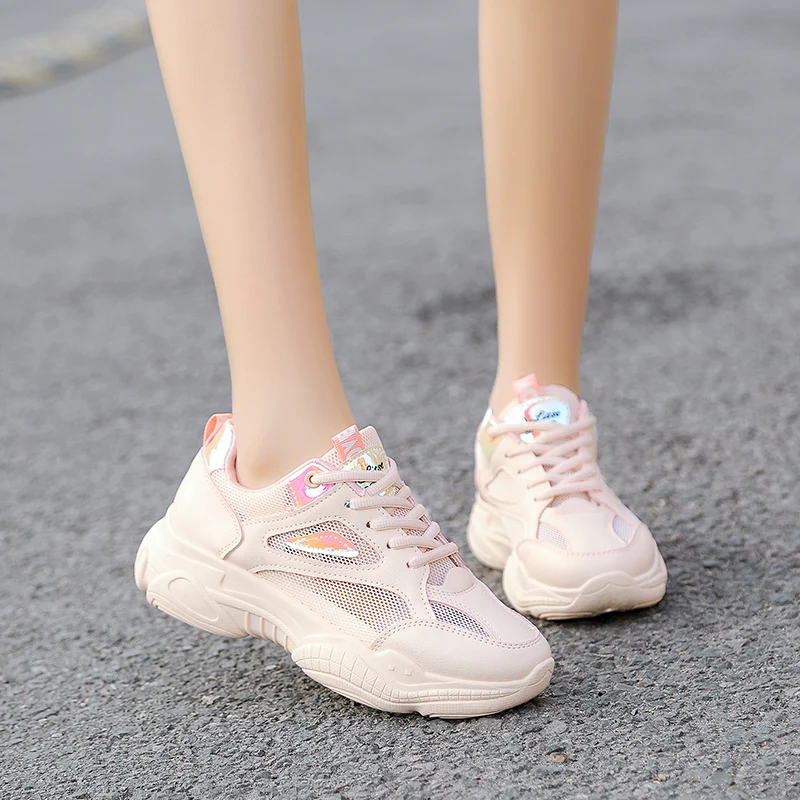 Модные кроссовки для женщин дышащая Спортивная обувь из сетчатого материала