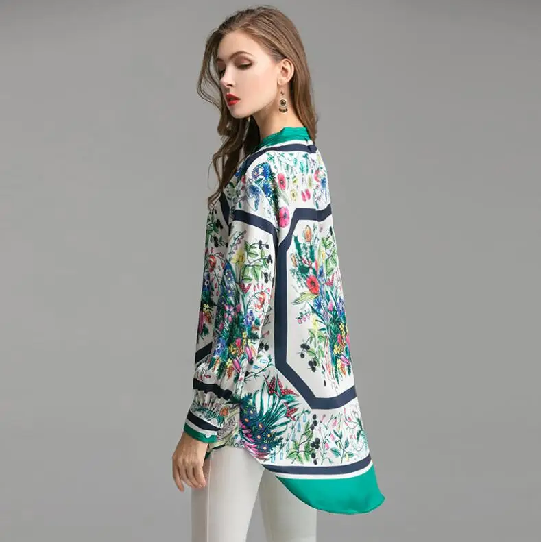 Летняя новая уличная стильная элегантная свободная Прямая рубашка с принтом