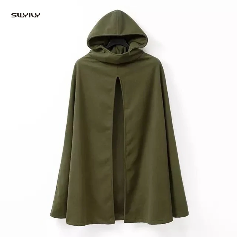SWYIVY Casual Women Coat Winter Hooded Cloak Sleeveless Pullover Long Cape Costume Halloween Cosplay Outerwear Poncho |