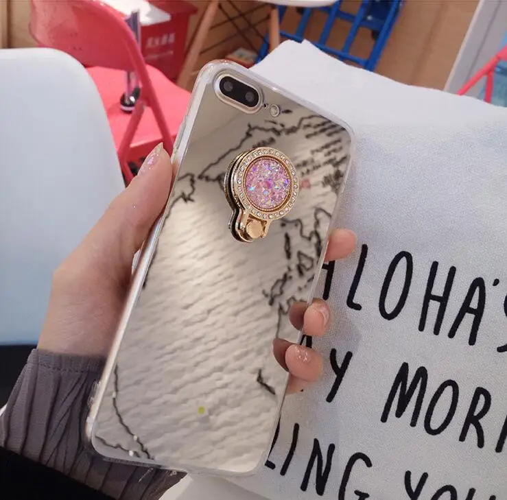 XSMYiss Шикарный чехол для телефона iPhone 7 8 Plus DIY кольцо подставка держатель мягкий