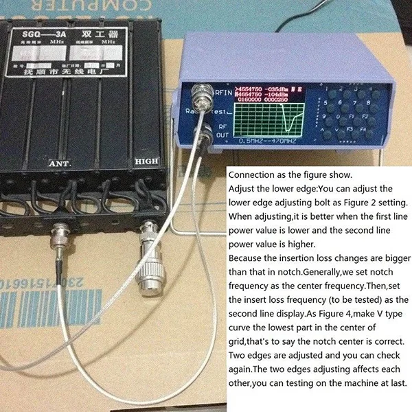 HLZS-U/V UHF VHF Двухдиапазонный анализатор спектра с отслеживанием источника настройки дуплексов