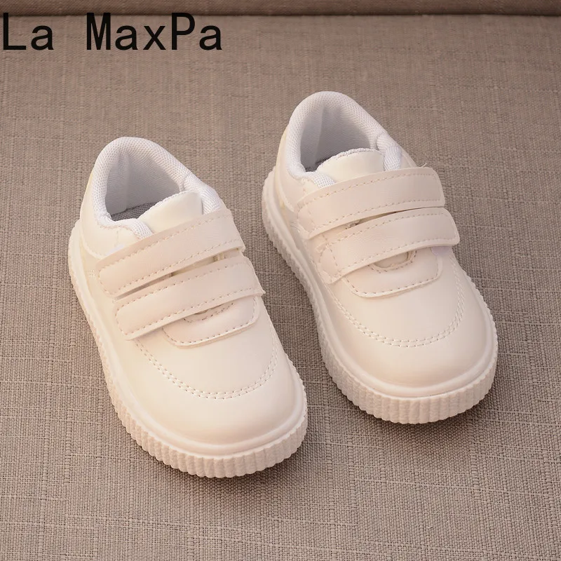 La MaxPa/2019 г. Тонкие белые прогулочные туфли с мягкой подошвой детская кожаная обувь