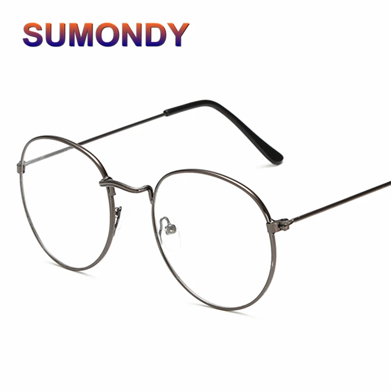 SUMONDY Женская и мужская оправа для очков круглая в стиле ретро без диоптрий