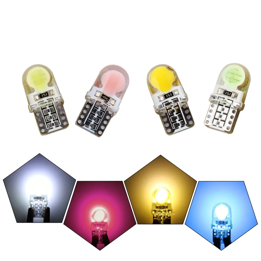 2 шт Автомобильный светодиодный лампы T10 194 168 W5W COB 8 SMD СВЕТОДИОДНЫЙ яркая кварцевая лицензии светильник лампа противотуманных фар белый Янтарный на льду красного, голубого, фиолетового 12V