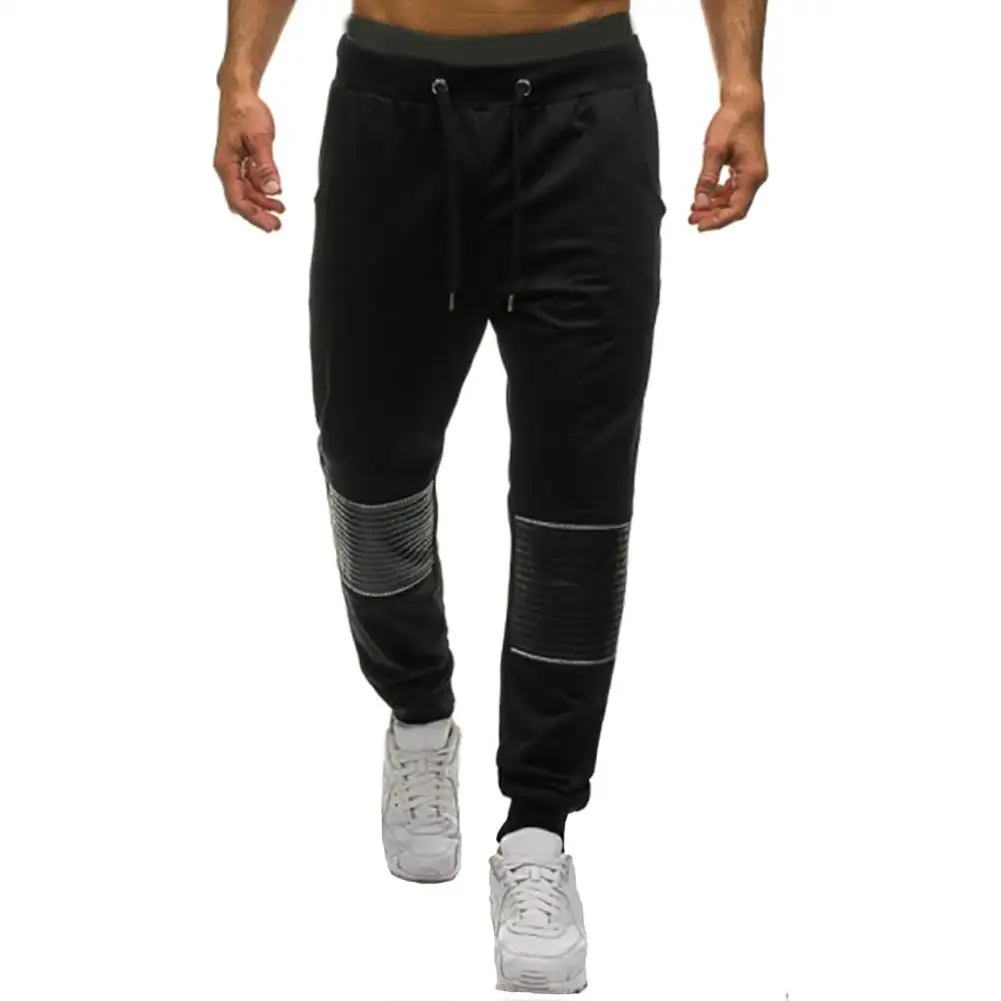 Мужская мода пэчворк Drawstring Pocket спортивные повседневные свободные брюки | одежда