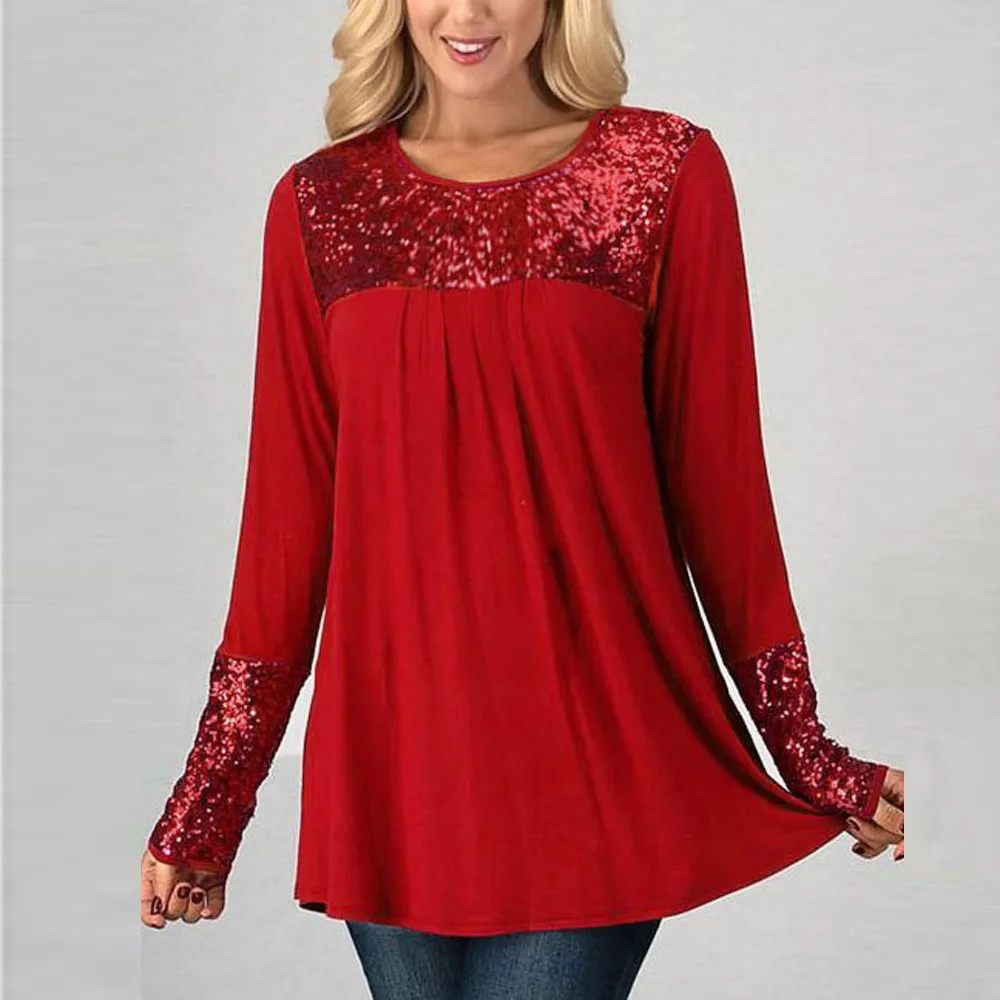 Модная женская футболка 2018 блестящий укороченный топ с блестками длинным