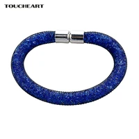 toucheart famous brand blue magnetic clasp bracelets bangles for women charm love bracelets crystal jewelry bracelet sbr140599