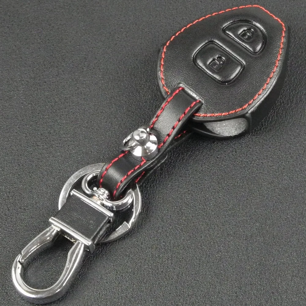 Дистанционный 2 кнопочный ключ автомобиля Чехол кожаный для TOYOTA Corolla Hilux Vitz Rav4 Aqua