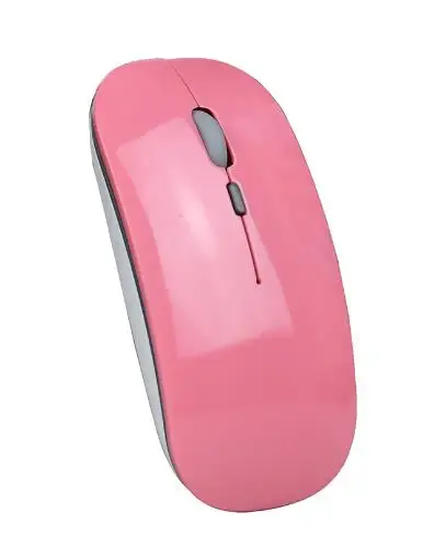 Pink Zienstar Slim 2,4 ГГц Беспроводная мышь с usb-приемником, бесшумный щелчок, 600 мАч перезаряжаемая литиевая батарея для Mac, ноутбук, ПК - Цвет: Pink