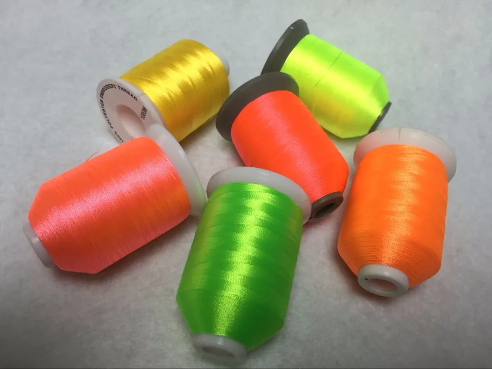 Новое поступление полиэстер вышивка нить с популярными 6 неоновых цветов