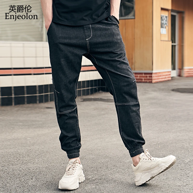 Enjeolon new fashion 2020 men jeans pants sweatpants for cool clothes black blue casual male K6626 | Мужская одежда