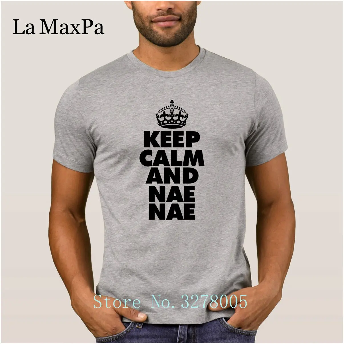 Футболка La Maxpa на заказ с надписью Keep Calm Nae Мужская футболка рисунком Летняя