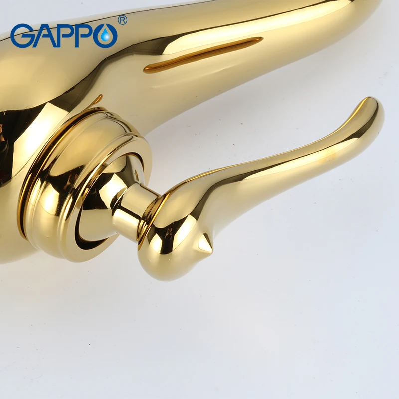 Золотистый смеситель для раковины GAPPO кран Водопад ванной комнаты крепление на