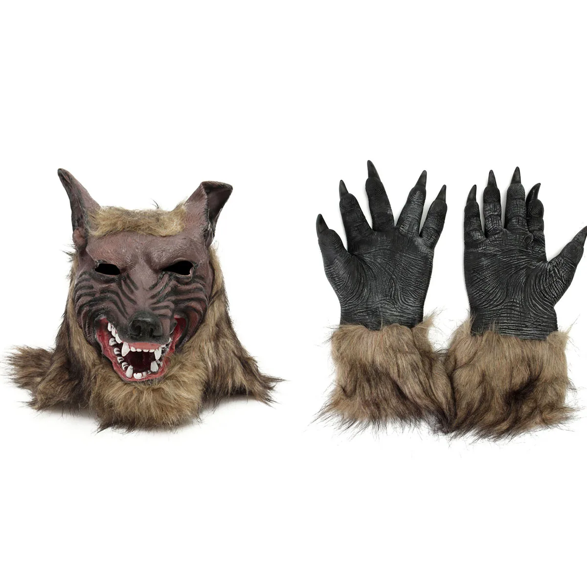 Латексные животные розыгрыши голова волка маска для волос на Хэллоуин забавное