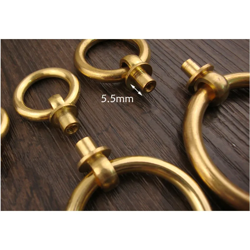 Винтаж латунь с украшением в виде кольца Выдвижные ручки двери шкафа ящика