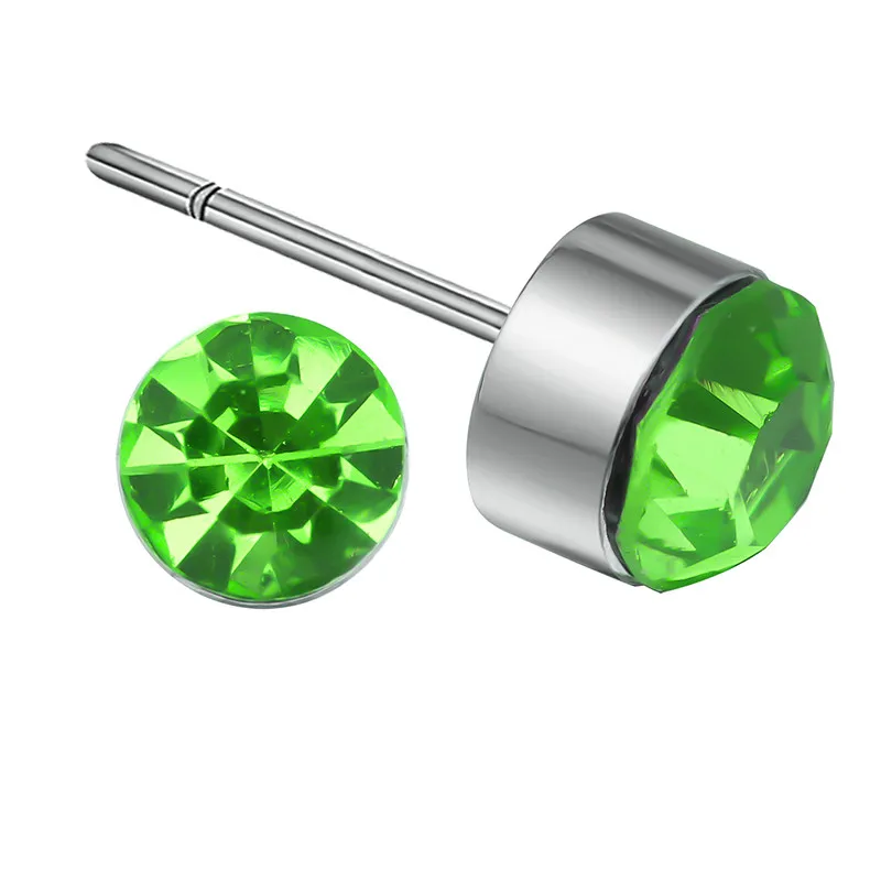 Маленькие круглые серьги гвоздики 8 мм с кристаллами фианита|earrings jewelry|round stud