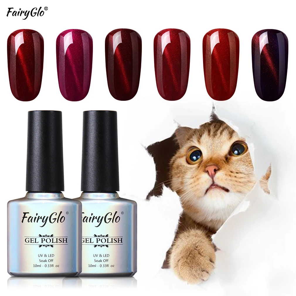 FairyGlo 10 мл Лак для ногтей новейший Гель-лак для кошачьих глаз УФ светодиодный лак для ногтей штамповка лак для ногтей Vernis a Ongle Lucky