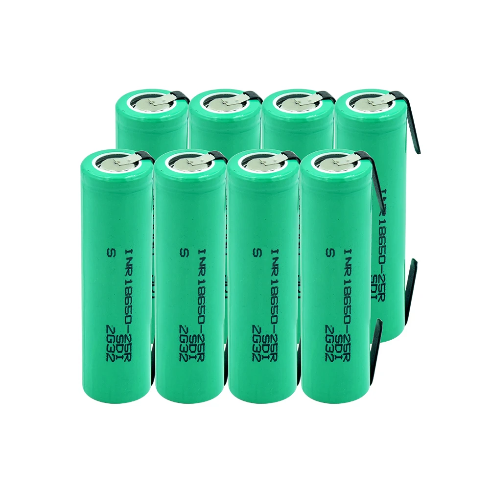 8 PCS Высокая дренажная 20A INR 18650-25R литиевая батарея 3,7 V 2500mAh перезаряжаемый разряд, предназначенный для hg2 батарей+ DIY никель - Цвет: 8 PCS