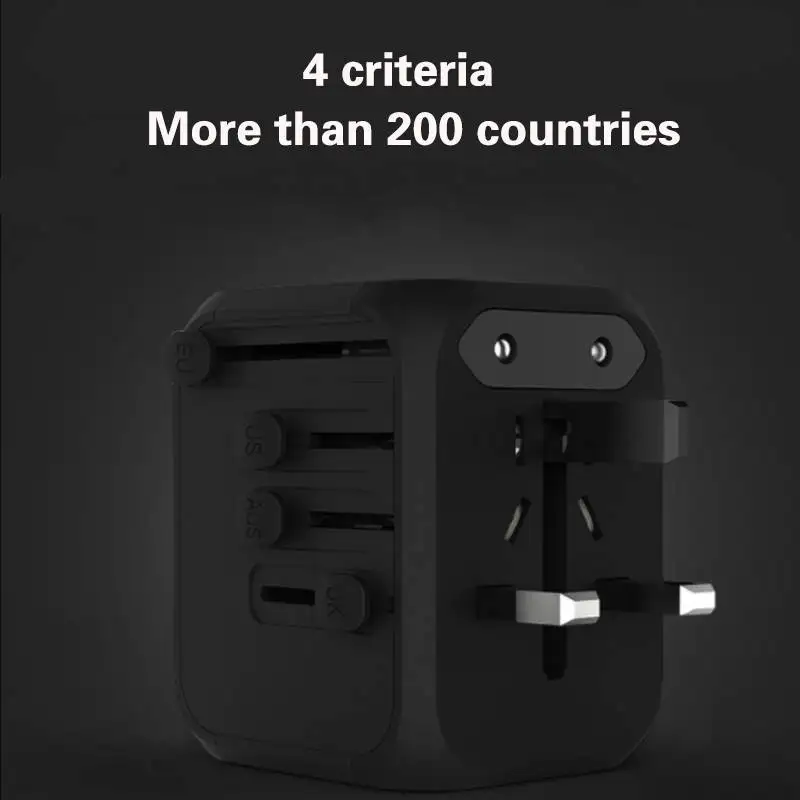 Универсальный дорожный адаптер питания Глобальный для розетки с USB зарядным