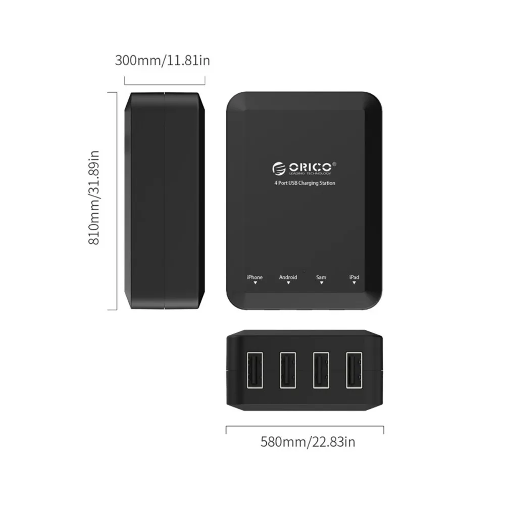 Дорожное зарядное устройство ORICO с 4 USB портами макс. 5 в а|Зарядные устройства для