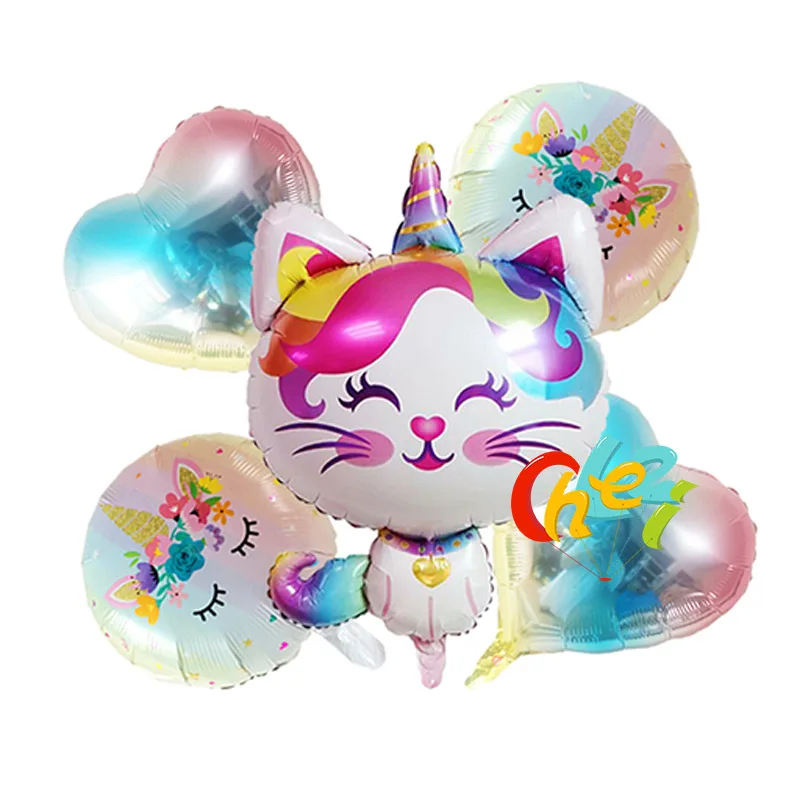 6 шт. фольгированный шар в виде единорога кота|Воздушные шары и аксессуары| |