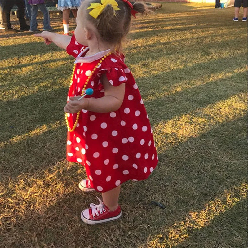2019 милые летние платья в горошек для новорожденных девочек малышей сарафан