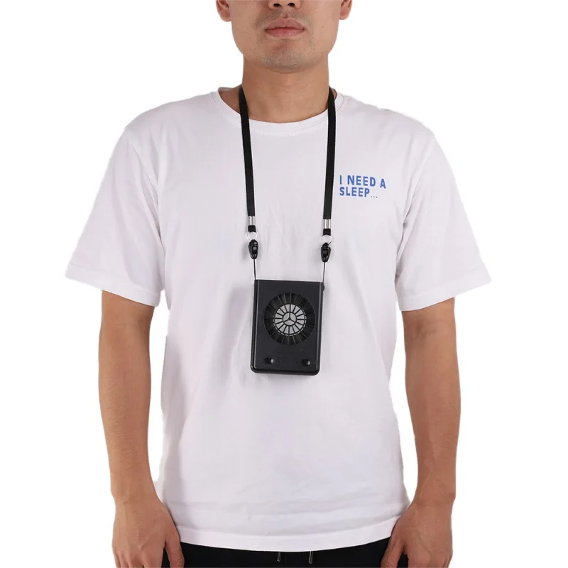 Портативный портативный мини-вентилятор на шею перезаряжаемый через USB с 3