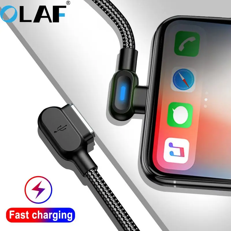 Кабель Micro usb Olaf 1 м 90 градусов USB Type C кабель для быстрой зарядки и синхронизации