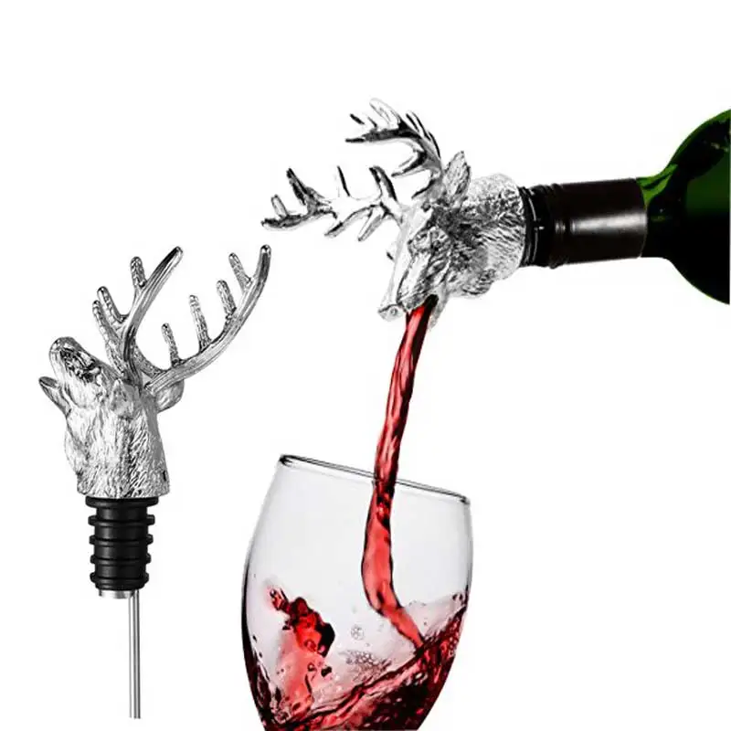 1 шт. нержавеющая сталь Олень голова вино Pourer уникальные бутылки вина пробки