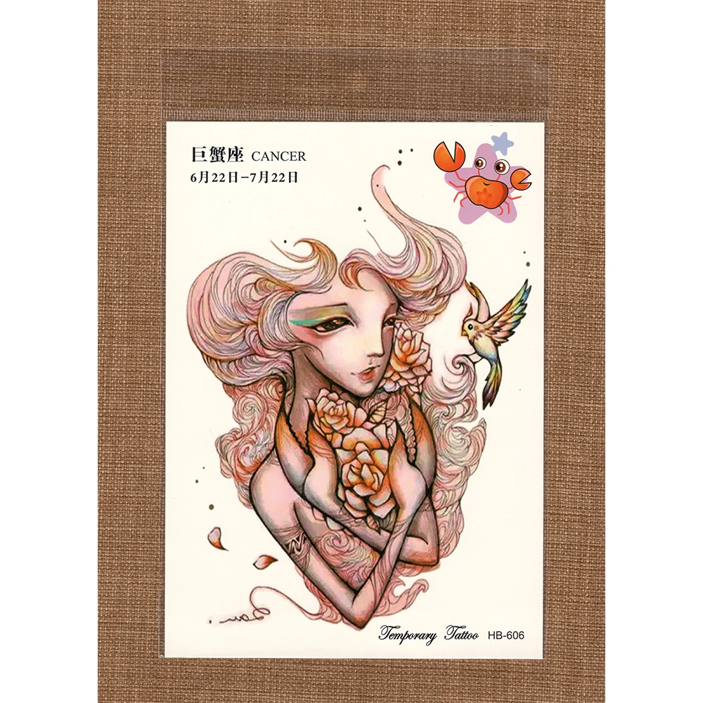 Тату-наклейки водостойкие с 12 созвездиями и раком для мужчин женщин | Красота