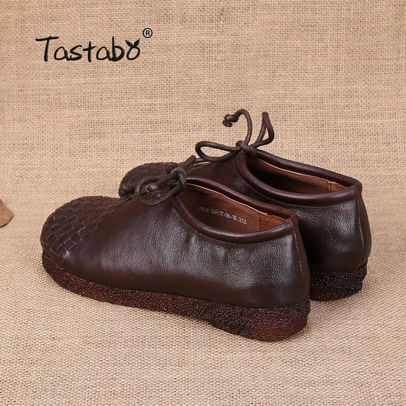 Tastabo/Женская обувь на плоской подошве Мокасины шнуровке мягкая женская из