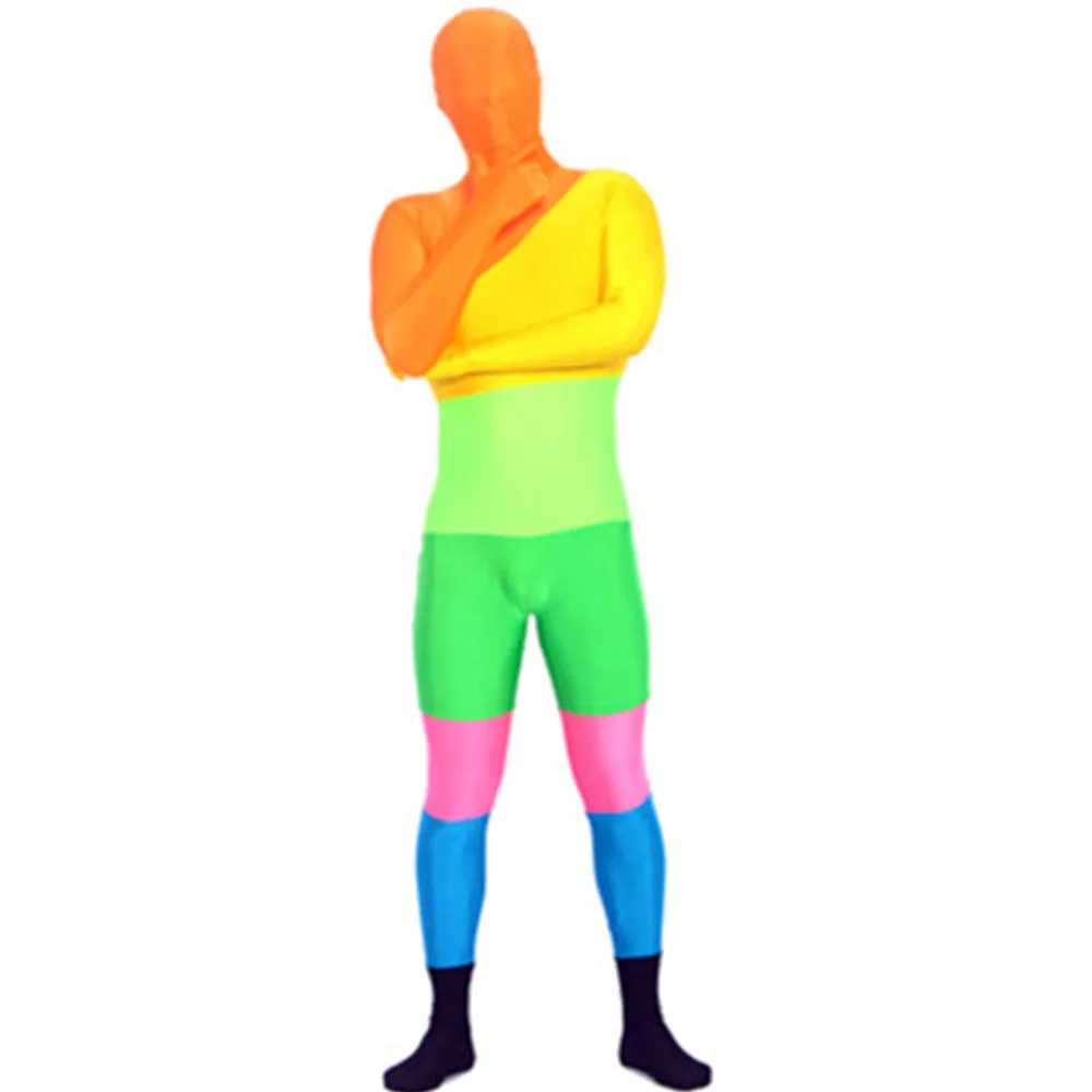 

Скидка 40%, красочные блестящие колготки из лайкры и спандекса, оригинальные костюмы унисекс в стиле Фетиш Zentai