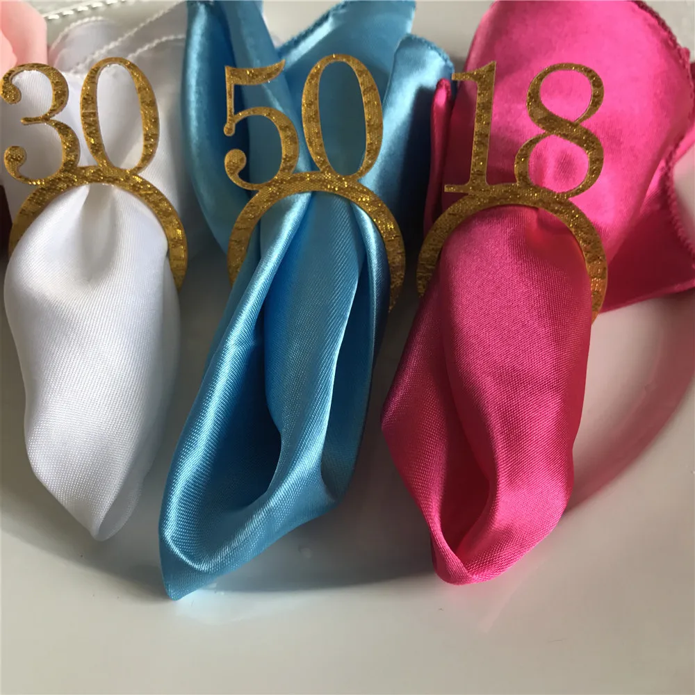 Пользовательские персонализированные салфетки для дня рождения кольца