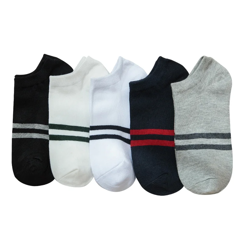 Носки для мужчин Хлопковые летние короткие полосатые кроссовки calcetines antideslizante