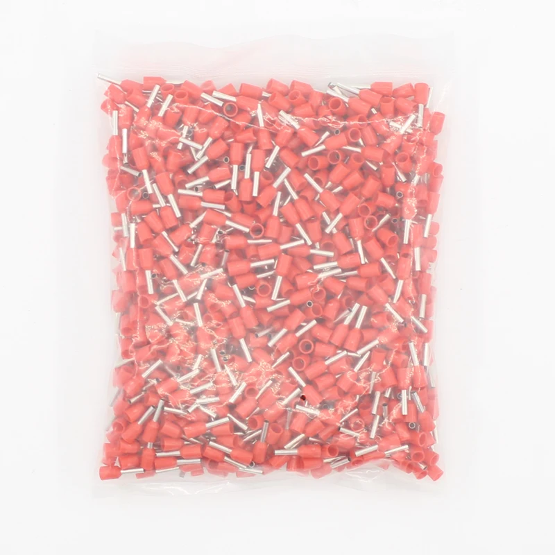 1000pcs/Pack E2508 Insulated Cord End Terminal Crimp Wire Connector Ferrules Crimping Terminals Tubular AWG #14 | Обустройство дома