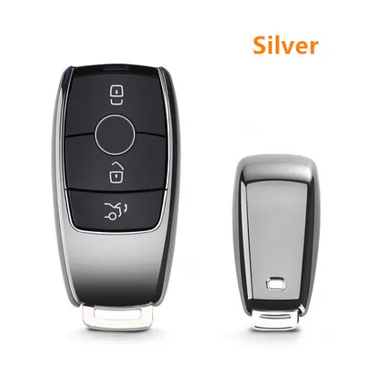 E-Silver TPU чехол для автомобиля брелок для ключей корпус сумка защитный мягкий чехол для Mercedes Benz E Class W213 S class аксессуары для стайлинга автомобилей - Название цвета: E-Silver