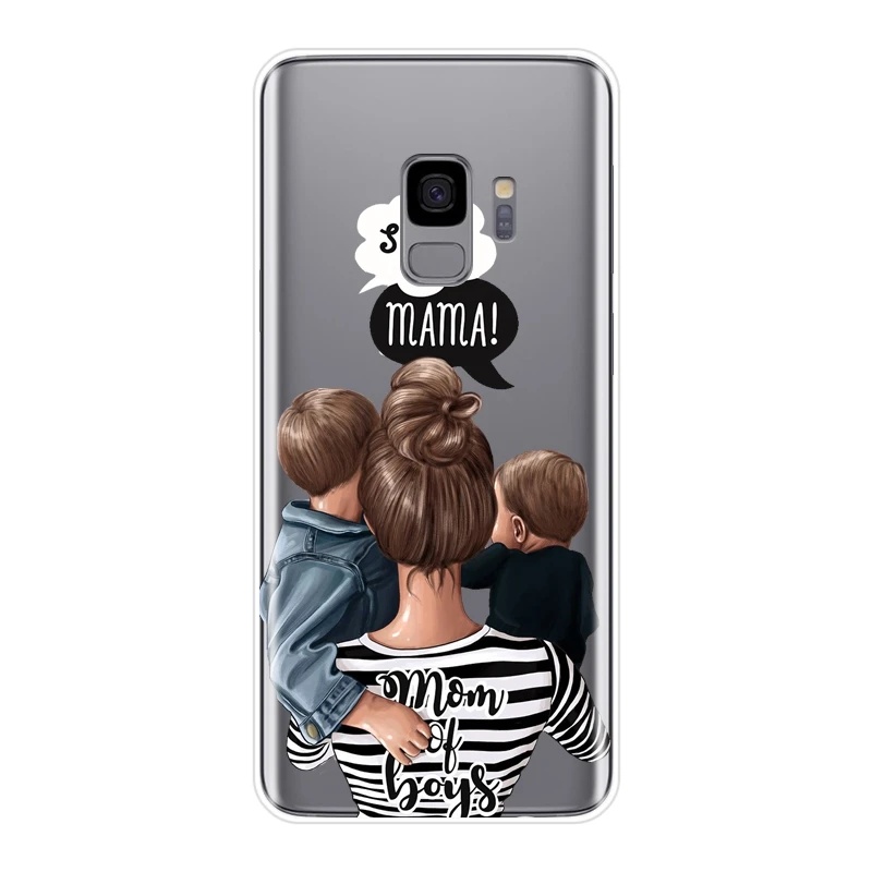 Детская, женская, мама, задняя крышка для samsung Galaxy Note 4, 5, 8, 9, мягкий чехол для телефона, силиконовый чехол для samsung Galaxy S8, S9 Plus, S5, S6, S7 Edge