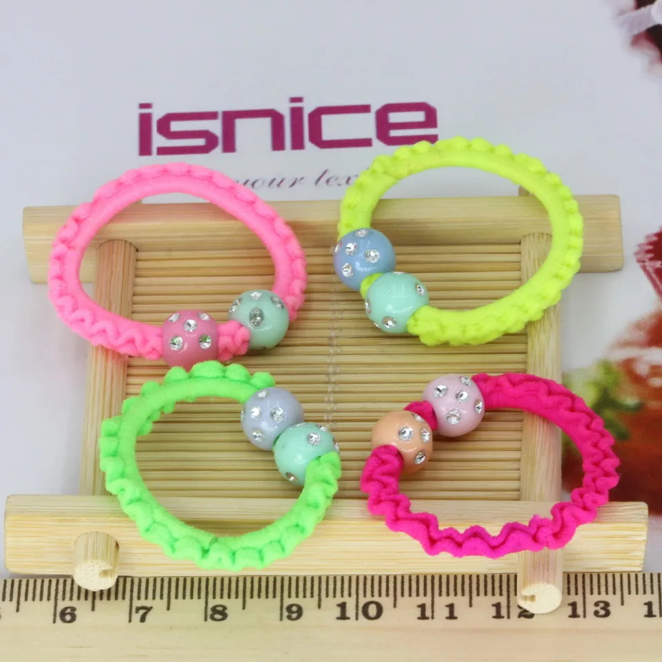 Isnice 30 шт./лот tw цветок головной убор радужного цвета резинки для волос резинки маленькие милые аксессуары волос резинка девушка украшения - Цвет: 30pcs Randomly