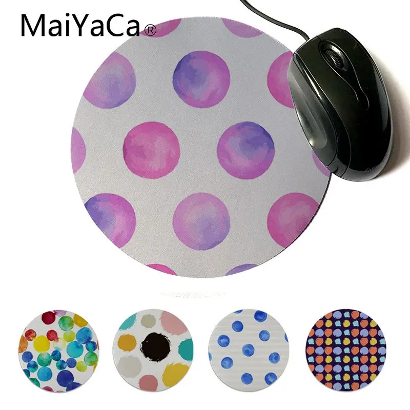 

MaiYaCa Cool New Chaotic Colorful Polka Dots Computer Gaming Round Mousemats Custom Design Gaming Computer Round Mouse pads
