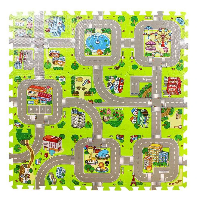 30x30cmx1cm Baby EVA foam puzzle play floor mat Education and interlocking tiles traffic route ground pad | Дом и сад